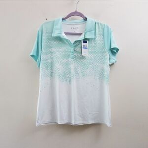 IZOD Women's Golf Polo Shirt White/ Green Size (XL) NWT!